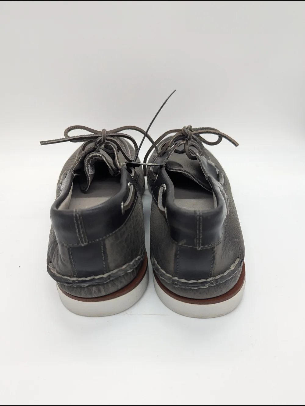 Sperry Gold Cup Boat Shoes Gray Soft Leather Mens Size 12 Preppy Vacation Resort